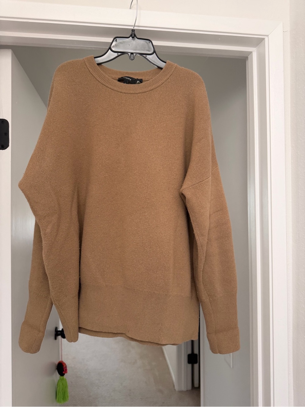 Theory Crewneck Sweater in Camel Brown